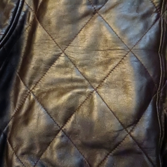Quilted leather bomber jacket size L - Picture 4 of 8